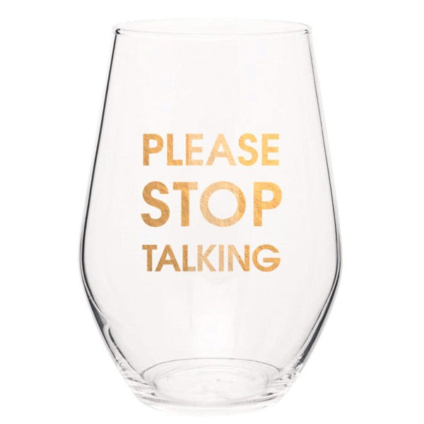 Stemless Wine Glass | Stop Talking