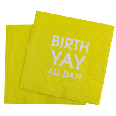 Birthyay All Day - Yellow Cocktail Paper Napkins Cards Chez Gagné  Paper Skyscraper Gift Shop Charlotte