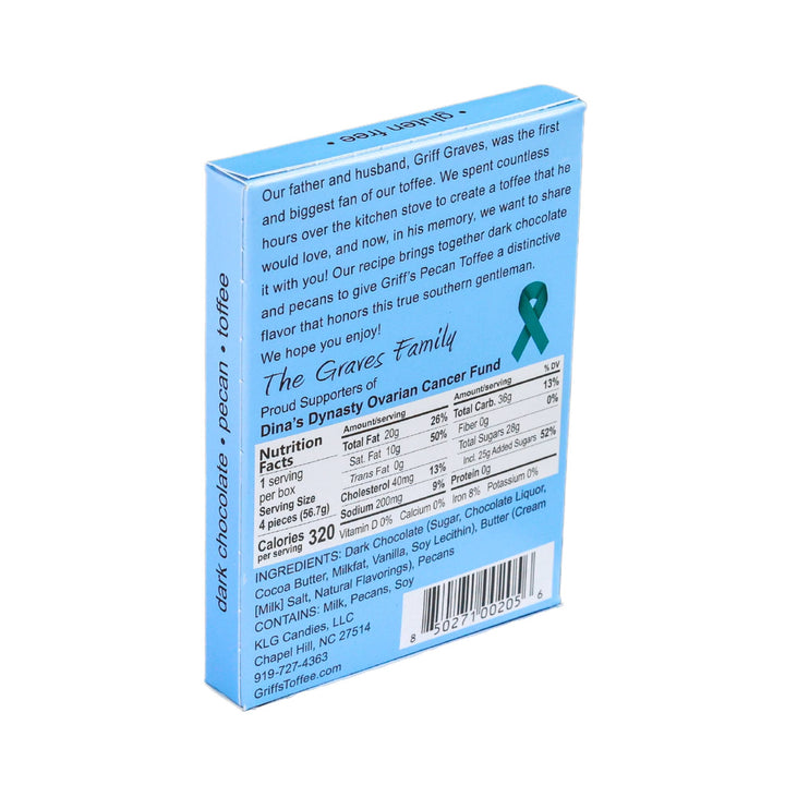 Griff's Pecan Toffee - 2oz Dark Chocolate Toffee Candy Griff's Toffee Paper Skyscraper Gift Shop Charlotte