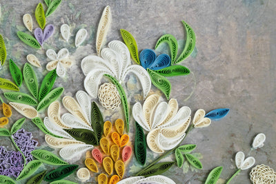 Quilled Spring Bouquet, Renoir Art (11in.x15in.) - Painting