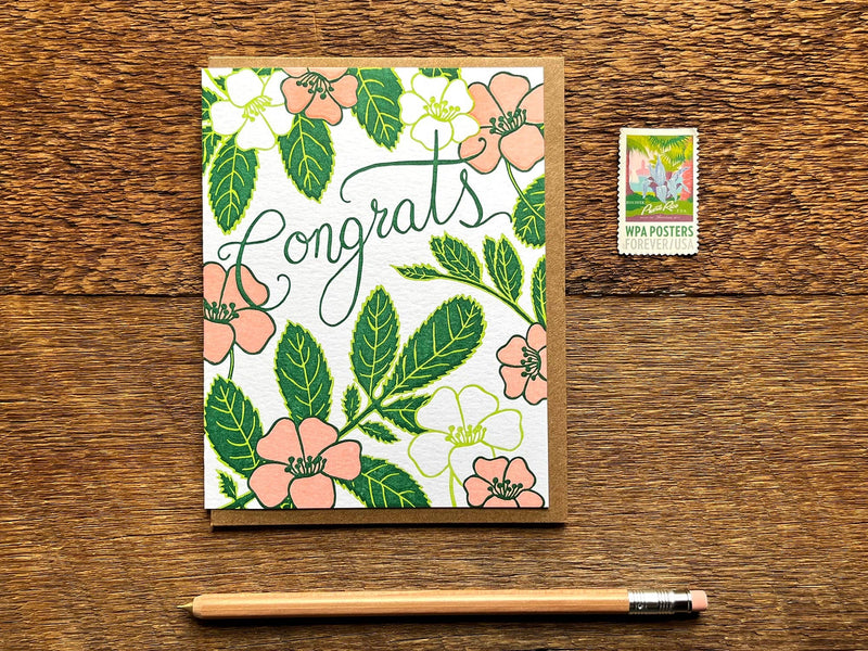 Congrats Flowers Card Cards Noteworthy Paper & Press  Paper Skyscraper Gift Shop Charlotte