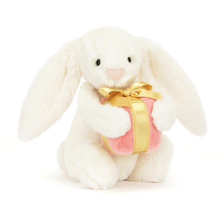 Bashful Bunny with Present Little Stuffed Animals Jellycat  Paper Skyscraper Gift Shop Charlotte