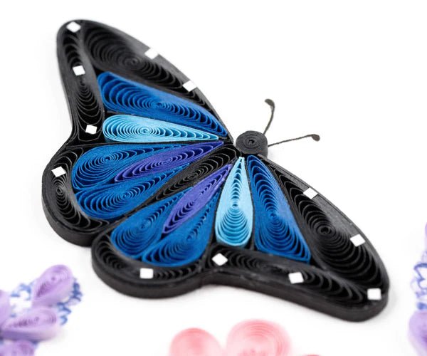 Birthday Flowers & Blue Butterflies Card Cards Quilling Card  Paper Skyscraper Gift Shop Charlotte