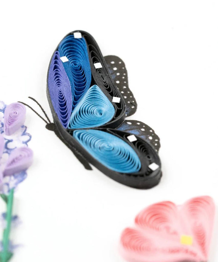 Birthday Flowers & Blue Butterflies Card Cards Quilling Card  Paper Skyscraper Gift Shop Charlotte