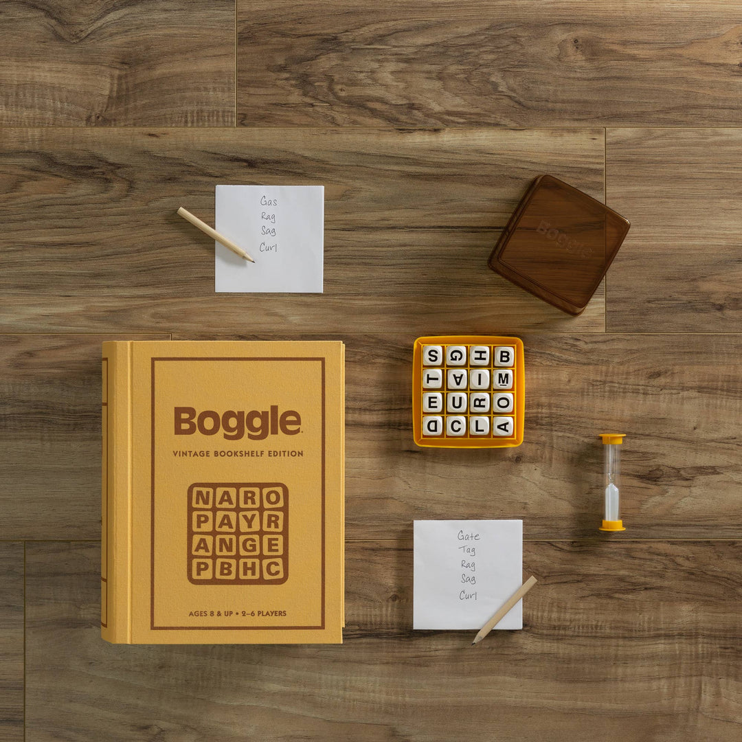 Boggle Game Empty Rack WS Game Company Boggle Vintage Bookshelf Edition | Paper Skyscraper