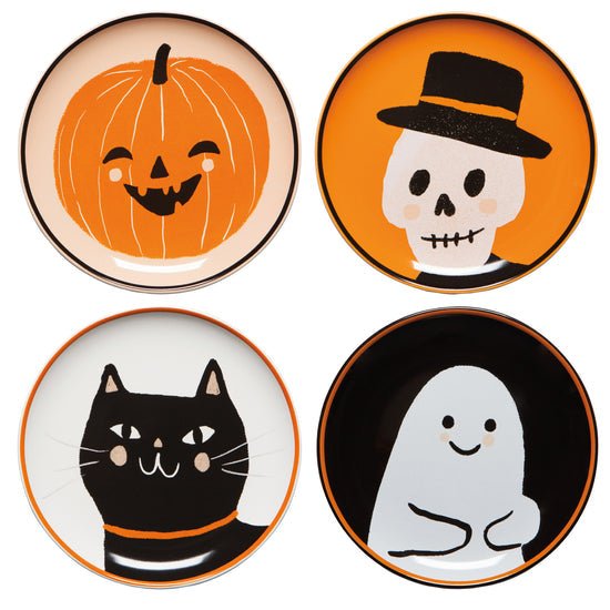 Boo Crew Appetizer Plates | Set of 4 Halloween Danica Studio (Now Designs)  Paper Skyscraper Gift Shop Charlotte
