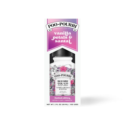 Poo~Pourri Vanilla Petals + Santal Toilet Spray 2oz Boxed  Poo-Pourri  Paper Skyscraper Gift Shop Charlotte