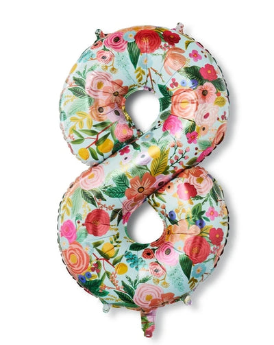 Garden Party Numbered Foil Balloon (8) Party Decor Rifle Paper Co  Paper Skyscraper Gift Shop Charlotte