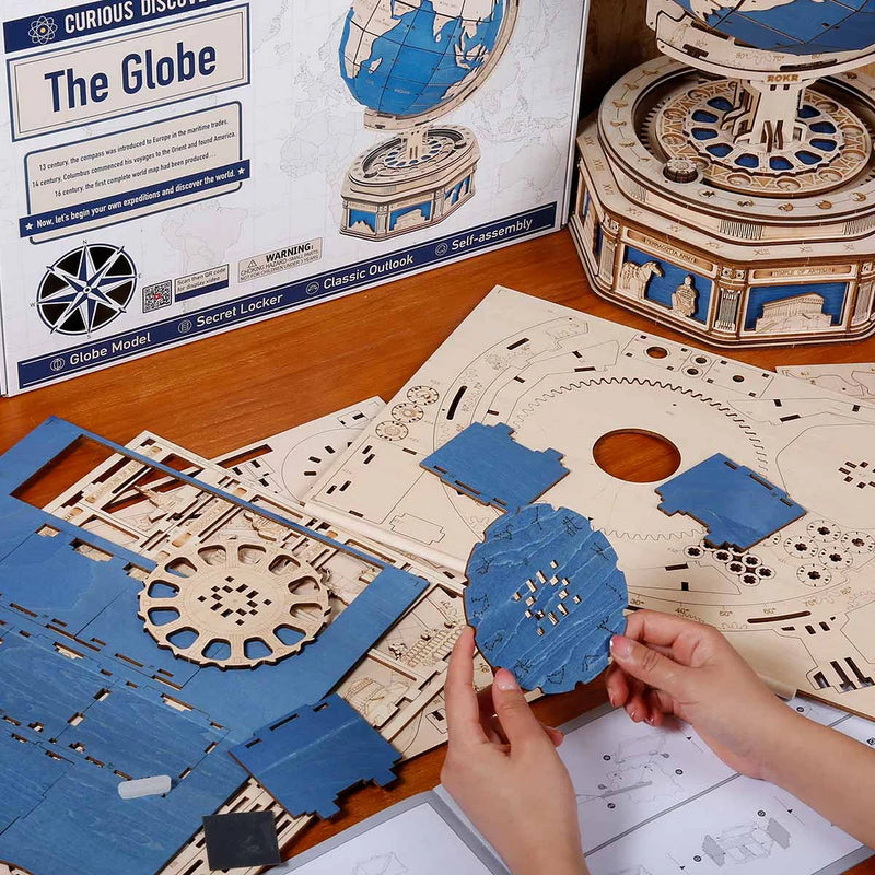 The Globe 3D Wooden Puzzle Arts & Crafts Robotime  Paper Skyscraper Gift Shop Charlotte