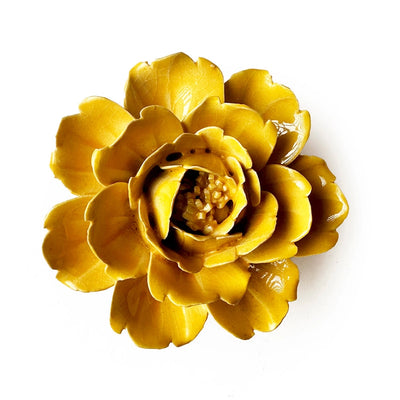 Yellow Ceramic Rose Flower with Keyhole | Chive Home Decor CHIVE  Paper Skyscraper Gift Shop Charlotte