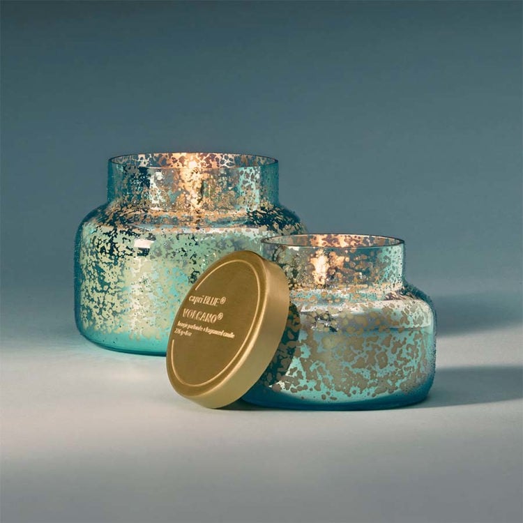 Volcano Aqua Opaline Petite | 8oz Jar Candle Home & Garden Capri Blue Paper Skyscraper Gift Shop Charlotte