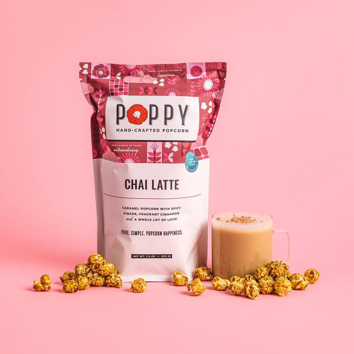 Chai Latte Popcorn Food Poppy Hand-Crafted Popcorn Paper Skyscraper Gift Shop Charlotte