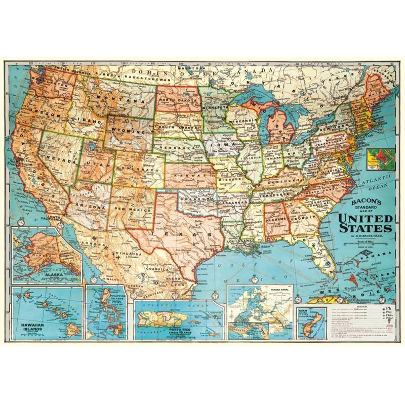 Cavallini | Map USA Poster Kit