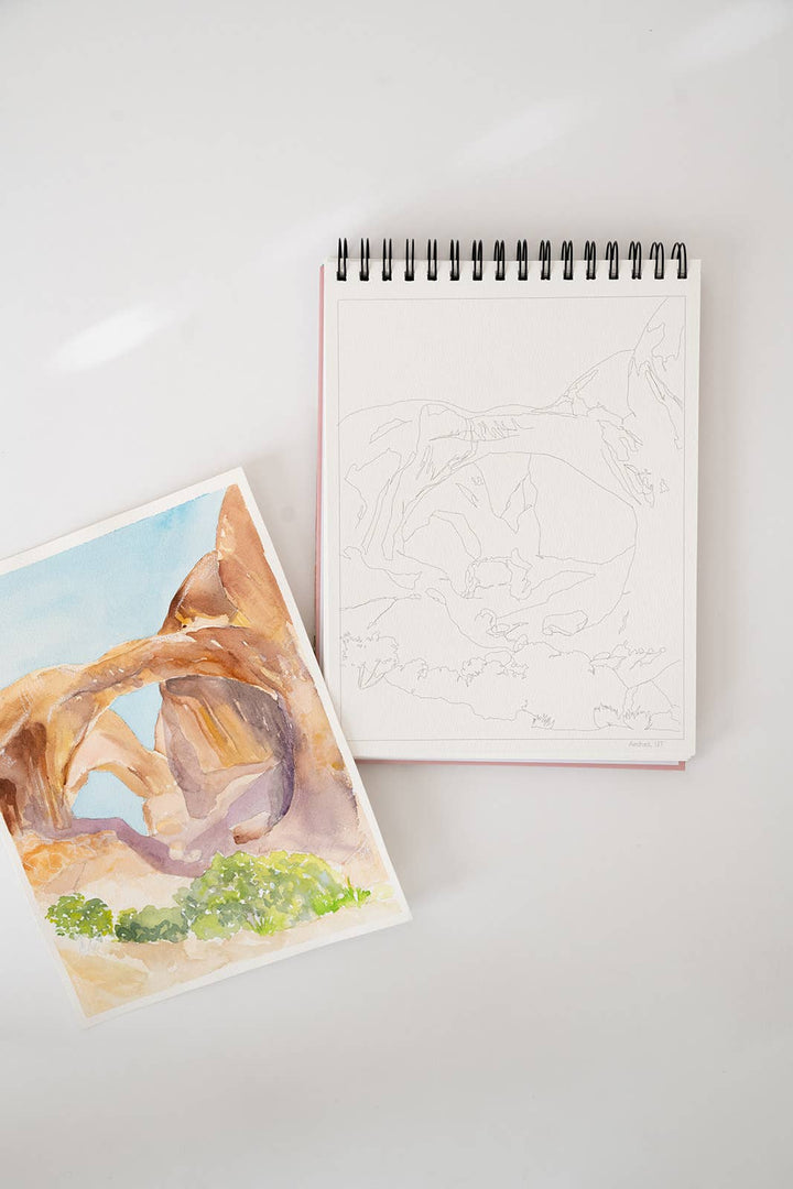 National Parks Watercoloring Book-Outlines w/Video Tutorials
