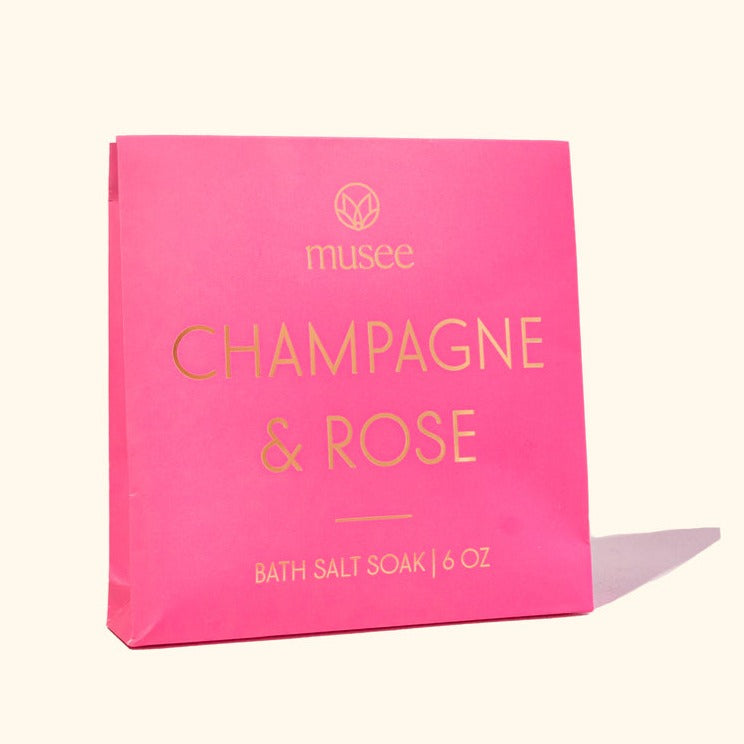 Champagne and Rose Mini Salt Bags Beauty + Wellness Musee Bath  Paper Skyscraper Gift Shop Charlotte