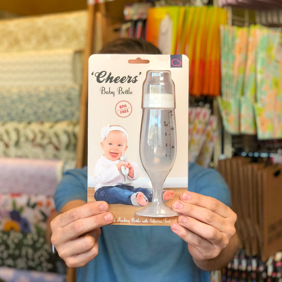 Cheers Baby Bottle | Champagne Flute Jokes & Novelty Bubblegum Stuff Paper Skyscraper Gift Shop Charlotte
