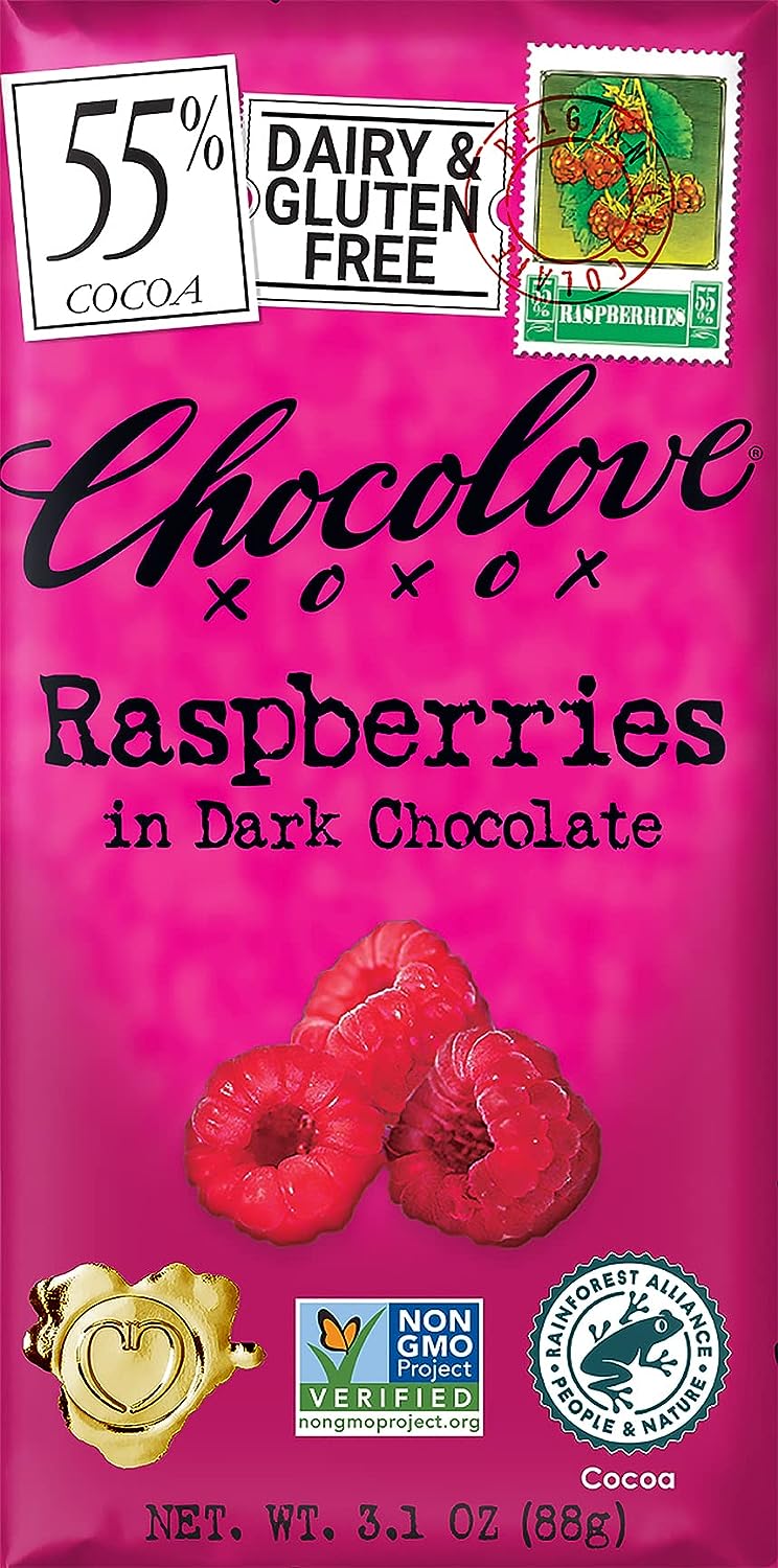 Chocolove 55% Dark Raspberry Bar Food - Candy Redstone Foods Paper Skyscraper Gift Shop Charlotte