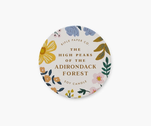 The High Peaks Of The Adirondack Forest 3oz | Tin Candle Candle Rifle Paper Co  Paper Skyscraper Gift Shop Charlotte