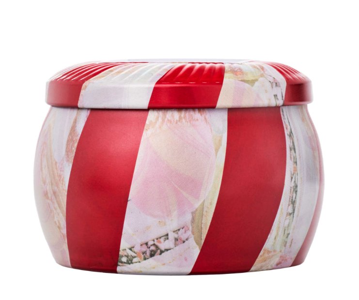 Crushed Candy Cane Mini Tin Candles Voluspa Paper Skyscraper Gift Shop Charlotte