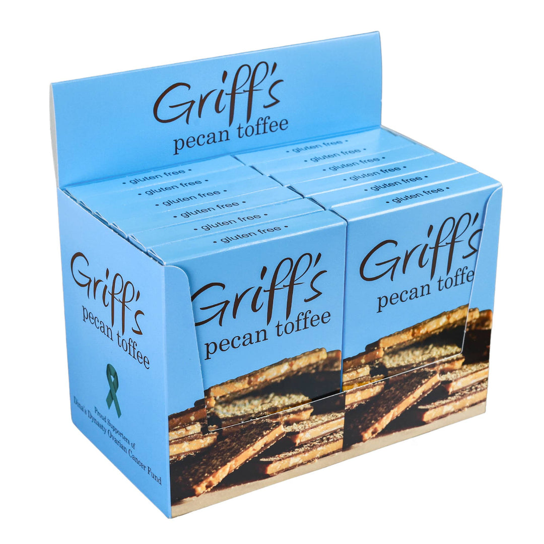 Griff's Pecan Toffee - 2oz Dark Chocolate Toffee Candy Griff's Toffee Paper Skyscraper Gift Shop Charlotte