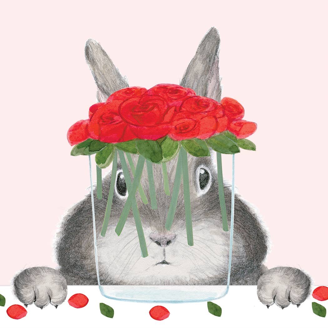 Bunny with Roses Card Cards Dear Hancock  Paper Skyscraper Gift Shop Charlotte
