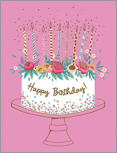 Birthday Card - Flower Birthday Cake  GINA B DESIGNS  Paper Skyscraper Gift Shop Charlotte
