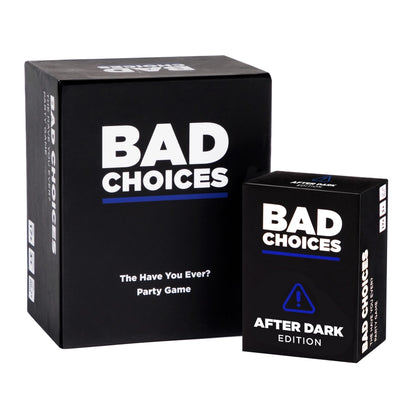 BAD CHOICES: The Have You Ever? Game + After Dark Edition  Dyce Games  Paper Skyscraper Gift Shop Charlotte