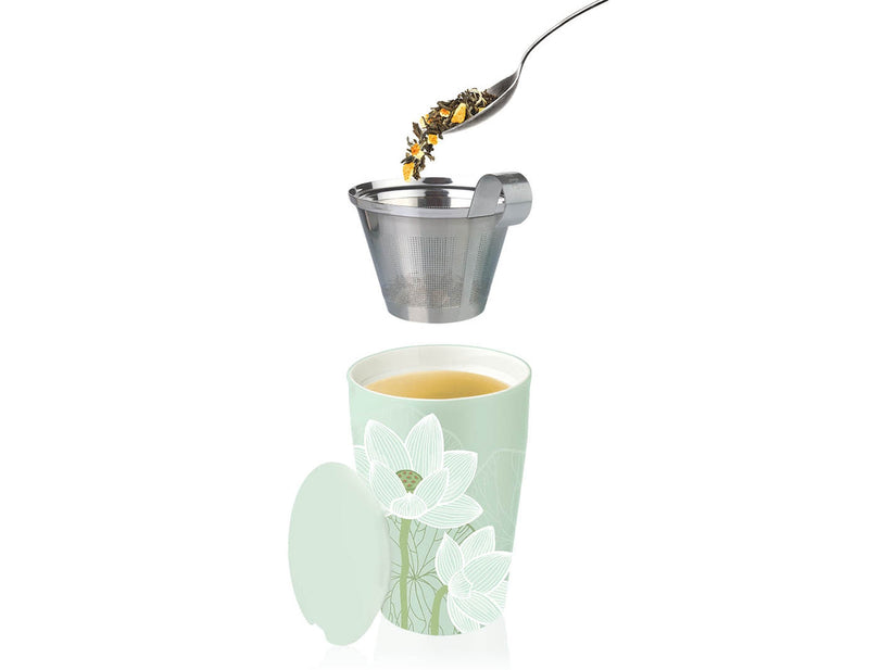 Kati Tea Cup with Infuser | Lotus Tea Cups Tea Forte  Paper Skyscraper Gift Shop Charlotte