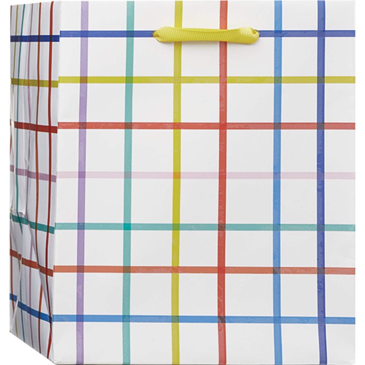 Color Play Plaid Square Base Small Square Tote Bag