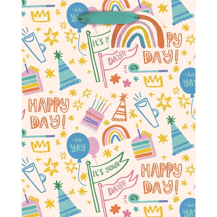 Happy Day Doodles Medium Tote Bag