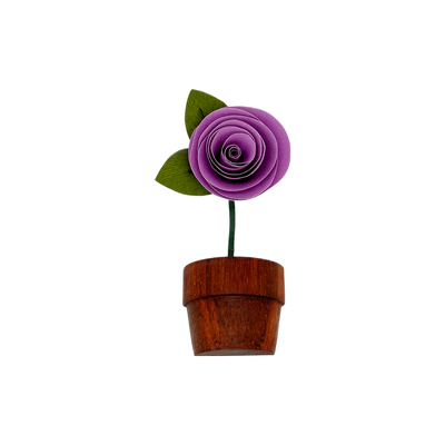 Rose Magnet: Violet / Walnut Style 3  Love, Anji  Paper Skyscraper Gift Shop Charlotte