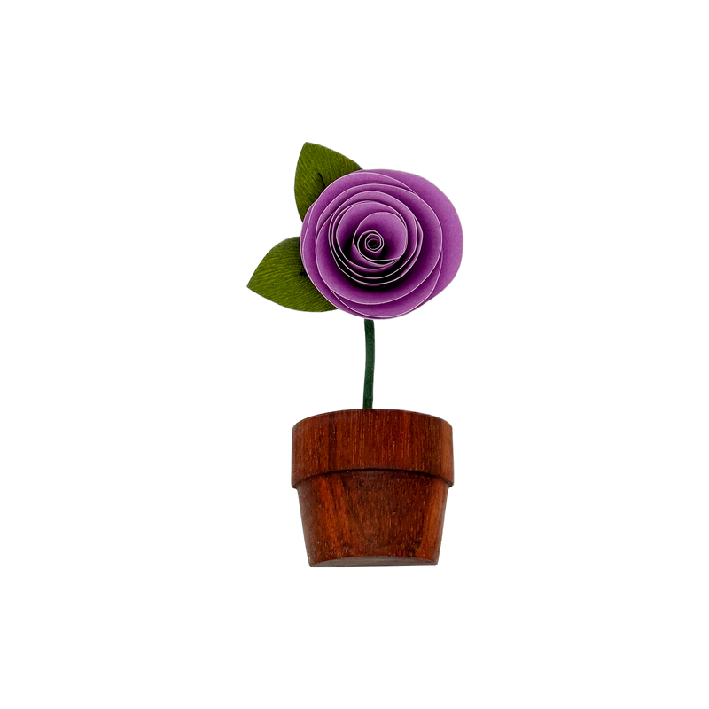 Rose Magnet: Violet / Walnut Style 3