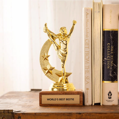 "WORLD'S BEST BESTIE" trophy  Jenni Earle  Paper Skyscraper Gift Shop Charlotte