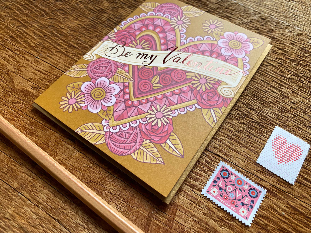 Be My Valentine Card Cards Noteworthy Paper & Press  Paper Skyscraper Gift Shop Charlotte