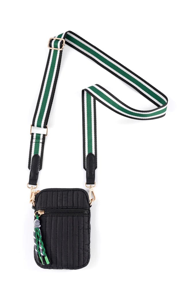 Ezra Quilted Nylon Phone Holder Bag | Black Apparel & Accessories - Handbags & Purses Shiraleah Paper Skyscraper Gift Shop Charlotte