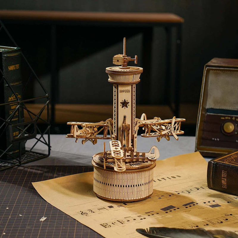 Airplane Control Tower Mechanical Music Box