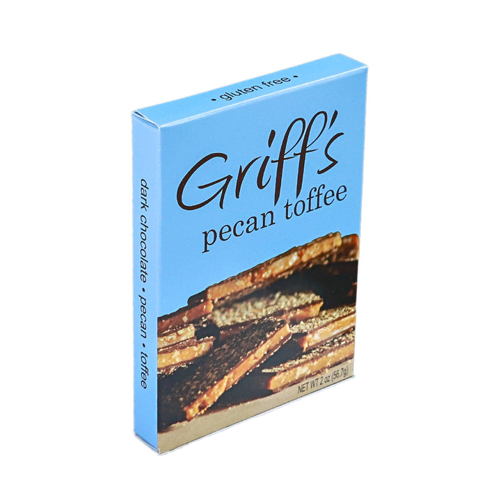 Griff's Pecan Toffee - 2oz Dark Chocolate Toffee Candy Griff's Toffee Paper Skyscraper Gift Shop Charlotte