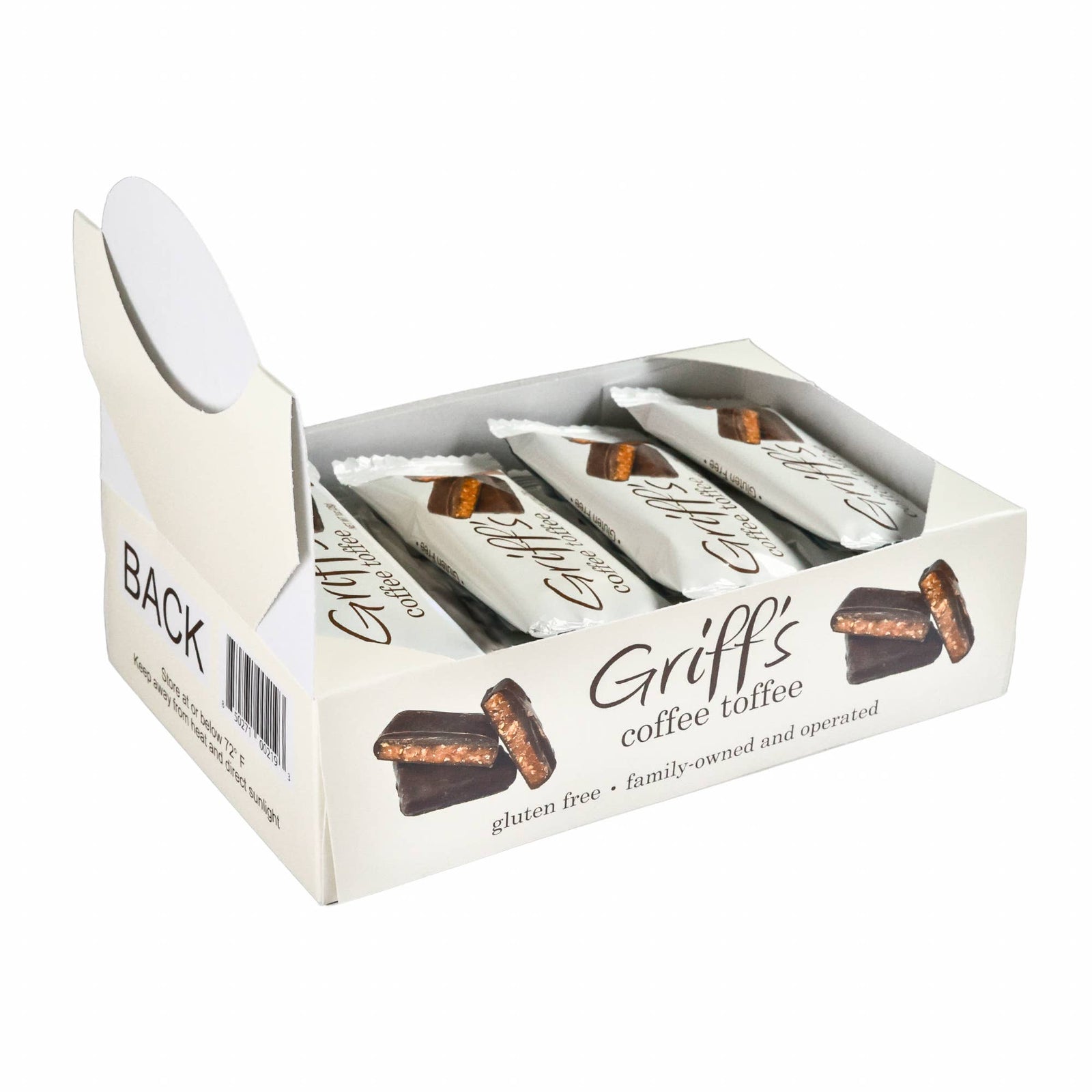 Griff's Coffee Toffee Dark Chocolate Toffee | 1oz Candy & Chocolate Griff's Toffee Paper Skyscraper Gift Shop Charlotte
