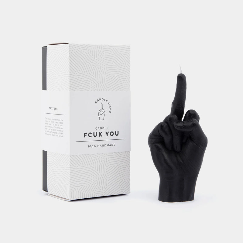 CandleHand Gesture Candle "F*ck You" | Black  54 Celsius  Paper Skyscraper Gift Shop Charlotte