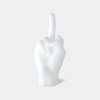 CandleHand Gesture Candle "F*ck You" | White  54 Celsius  Paper Skyscraper Gift Shop Charlotte