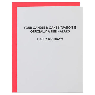 Birthday Fire Hazard - Letterpress Card Cards Chez Gagné  Paper Skyscraper Gift Shop Charlotte
