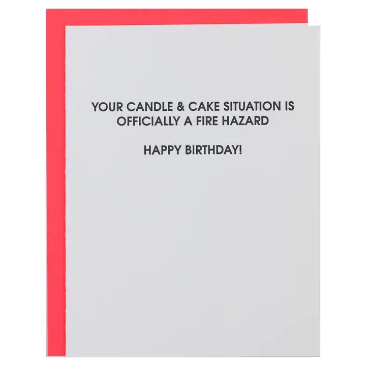 Birthday Fire Hazard - Letterpress Card Cards Chez Gagné  Paper Skyscraper Gift Shop Charlotte