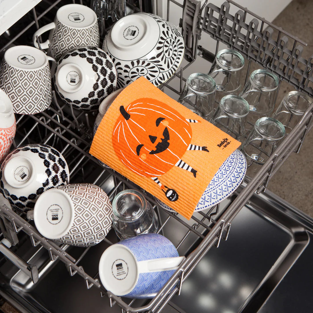 Boo Crew Pumpkin Swedish Sponge Cloth Kitchen Accessories Danica Studio (Now Designs)  Paper Skyscraper Gift Shop Charlotte