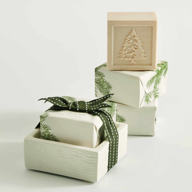 Frasier Fir Heritage Bar Soap and Dish Set Soap Thymes  Paper Skyscraper Gift Shop Charlotte