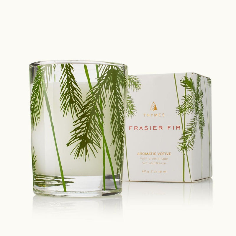 Frasier Fir Heritage Pine Needle Votive Candle Candles Thymes Paper Skyscraper Gift Shop Charlotte