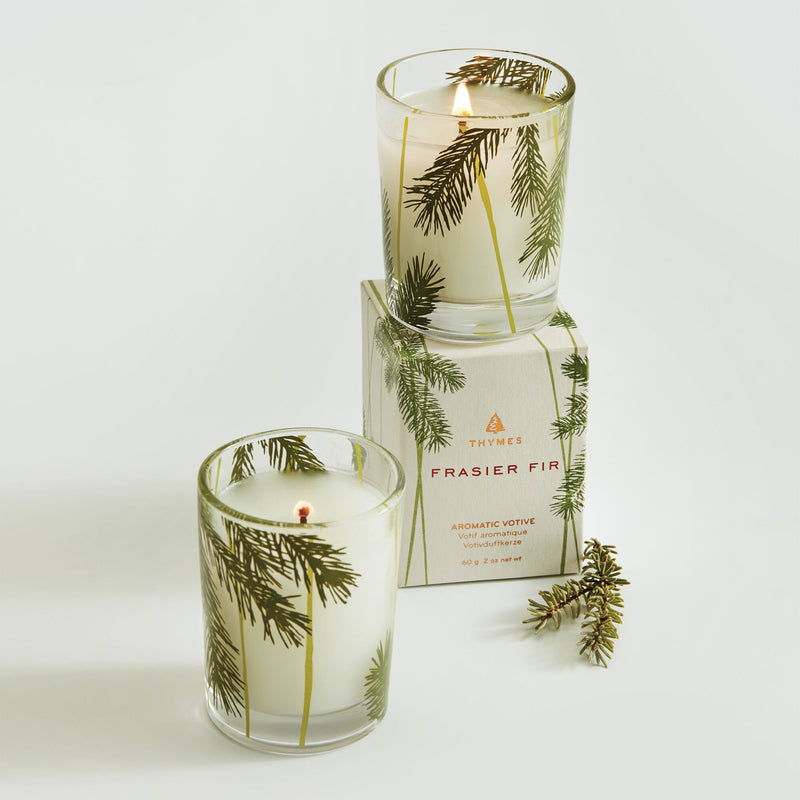 Frasier Fir Heritage Pine Needle Votive Candle Candles Thymes Paper Skyscraper Gift Shop Charlotte