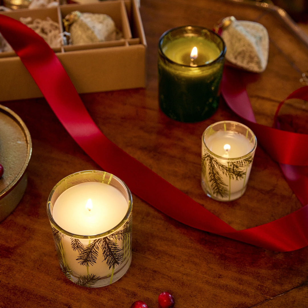 Frasier Fir Heritage Pine Needle Votive Candle Candles Thymes Paper Skyscraper Gift Shop Charlotte