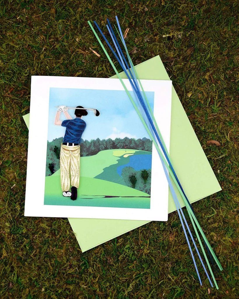 Golfer Greeting Card Cards Quilling Card  Paper Skyscraper Gift Shop Charlotte