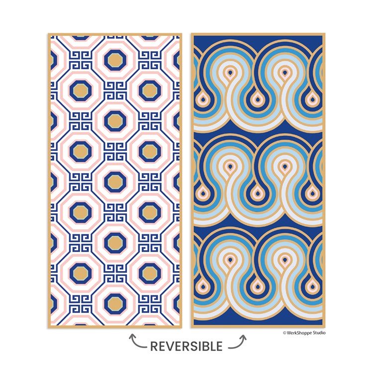 Greek Key Tiles Reversible Microfiber Beach Towels Outdoor - Beach & Pool Accessories & Games WERKSHOPPE Paper Skyscraper Gift Shop Charlotte