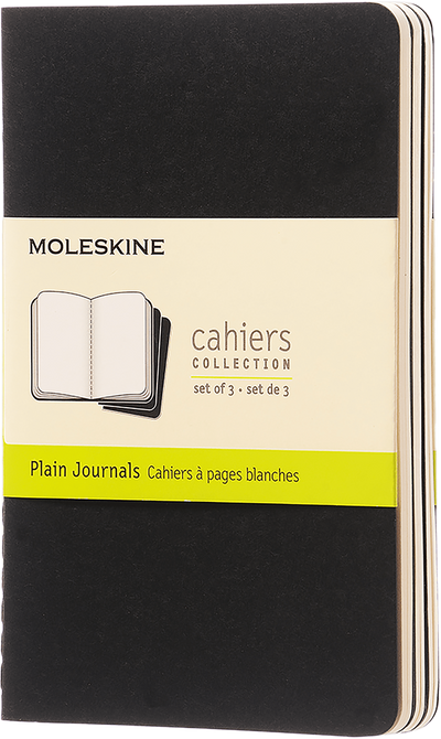 Plain | Black | Pocket Cahier Journal - Set of 3  Moleskin  Paper Skyscraper Gift Shop Charlotte